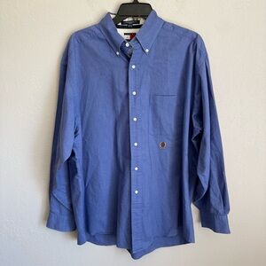 Men’s 16.5 neck Blue Tommy Hilfiger Preppy Business Office Formal Button Up